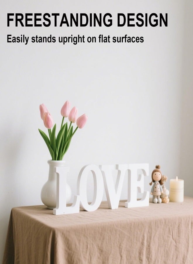 AOOLADA 10 Inch Wooden Letter E for Wall Decor, Large White Wood Standing Letters for DIY Crafts and Wedding Birthday Party Decoration, Paintable Stand Up Alphabet Letters - Image 3